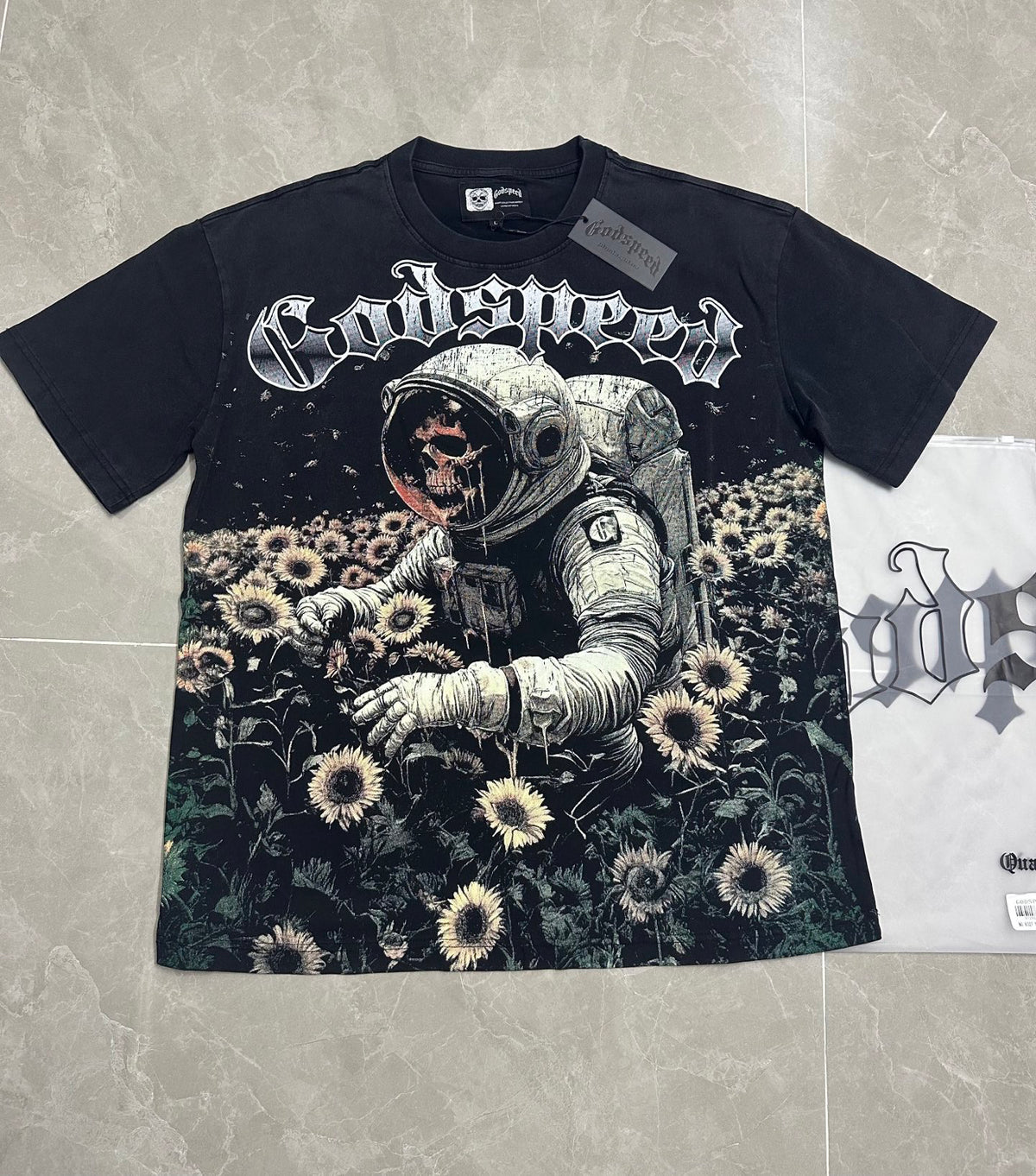 Godspeed Astronaut Sunflower "Make It All In One" Vintage Short‑Sleeve Tee