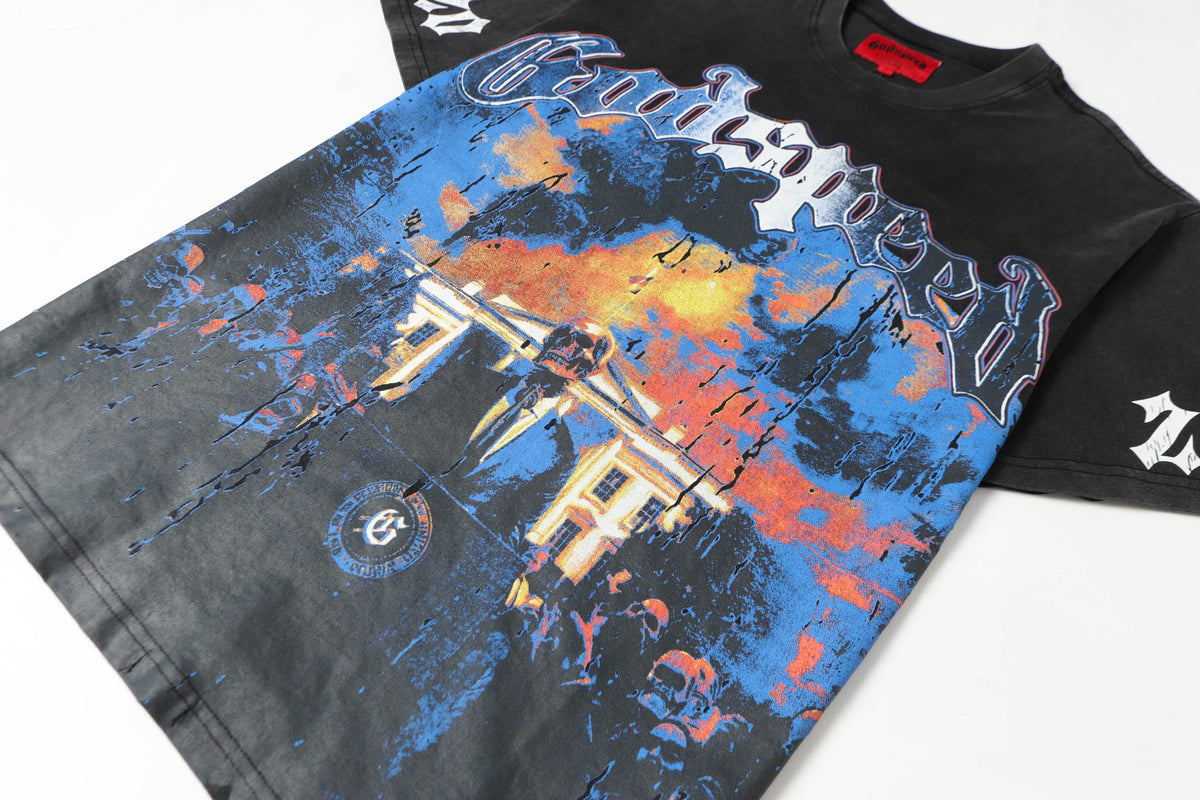 Godspeed Presidential Skull Rally Short‑Sleeve T‑Shirt (Black)
