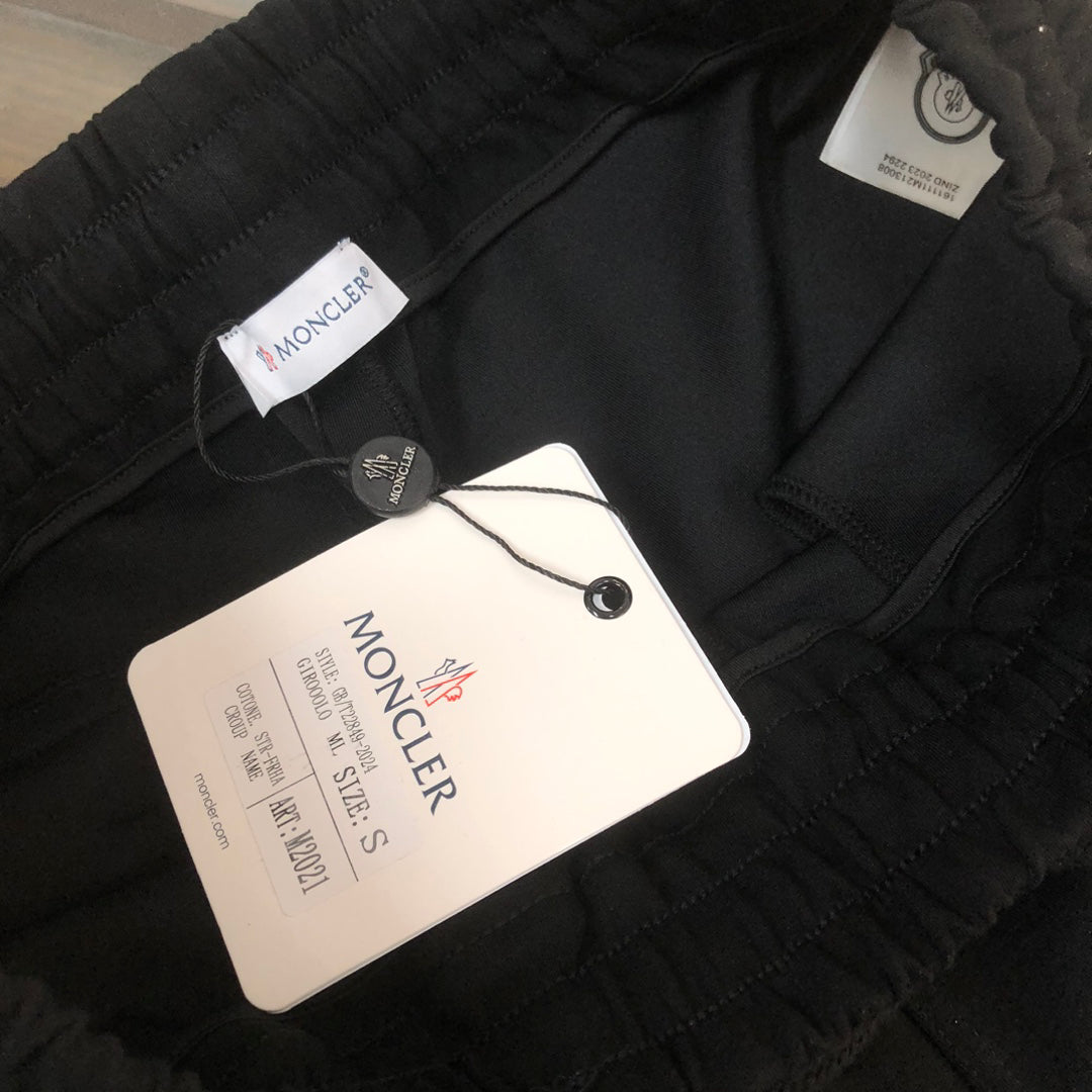 Moncler Side Stripe Knit Shorts Black