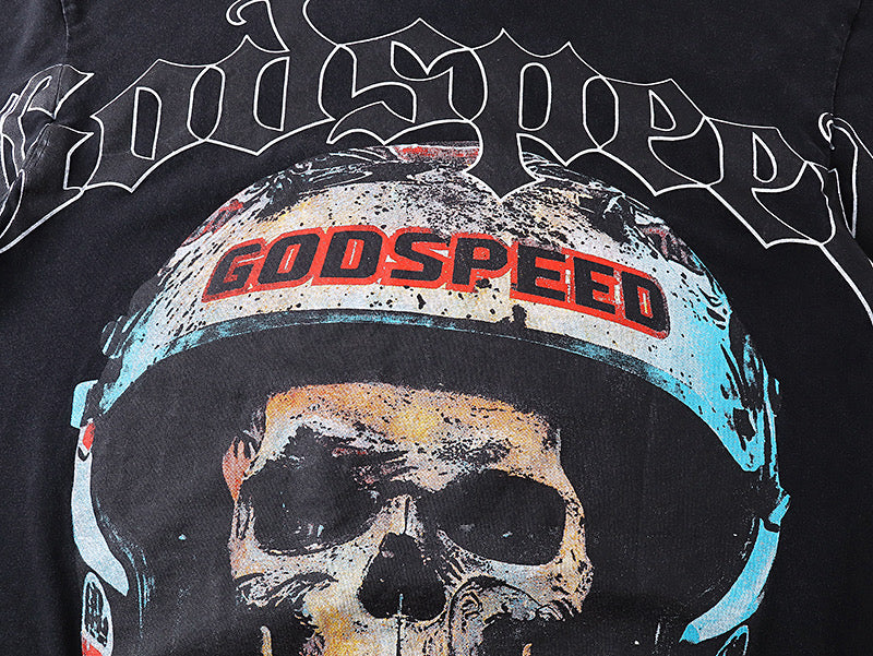 Godspeed Racer Skull Vintage Washed Graphic Tee