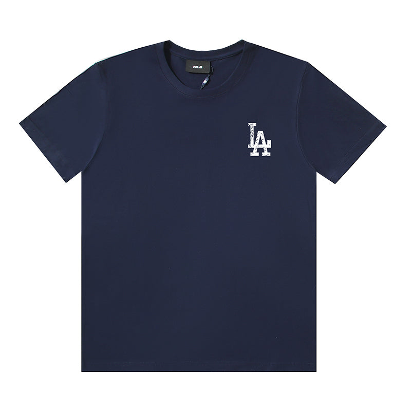 MLB Square Paisley Border Big Logo Cotton Crew‑Neck Short‑Sleeve T‑Shirt
