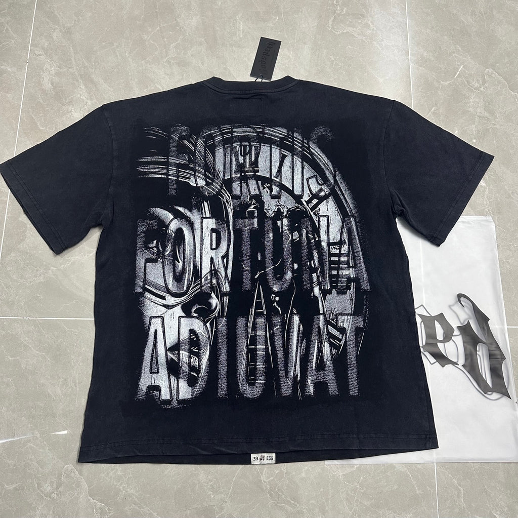 Godspeed Astronaut Time Clock Vintage Short‑Sleeve Tee (Washed Black)