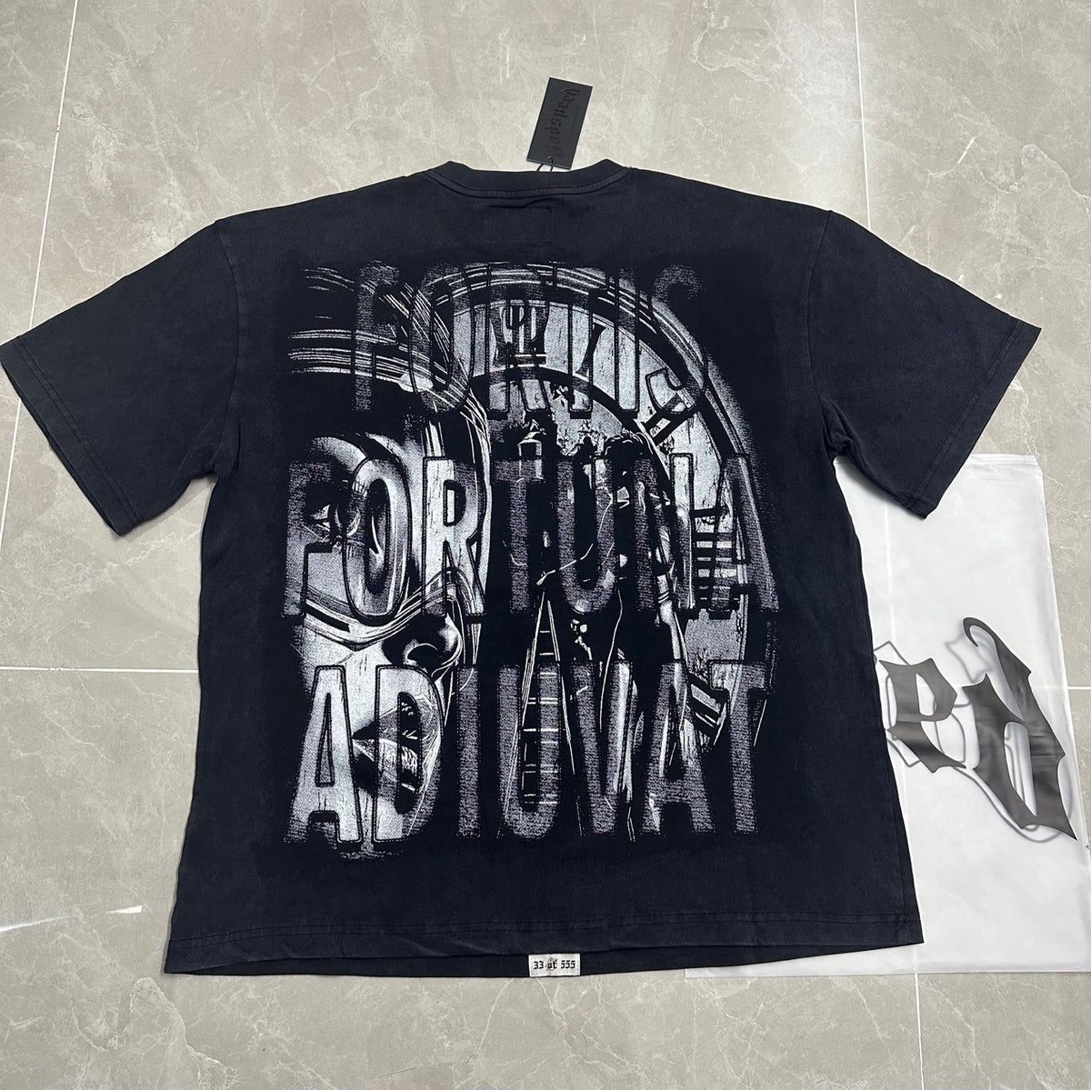 Godspeed Astronaut Time Clock Vintage Short‑Sleeve Tee (Washed Black)
