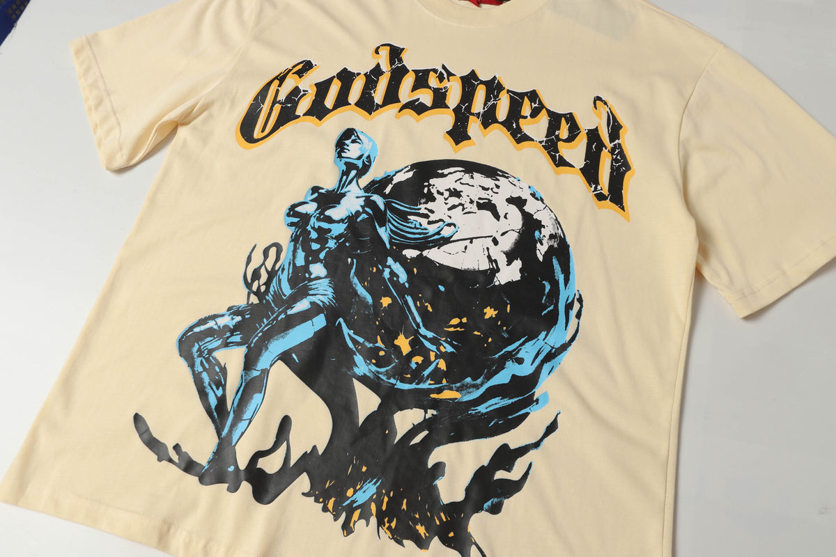 Godspeed Atlas Globe Vintage T‑Shirt Oversized Streetwear Graphic Tee