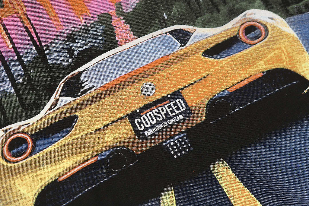 Godspeed Sunset LA Ferrari Highway Vintage Graphic Tee (Brown)