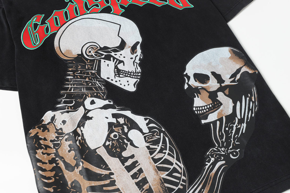 Godspeed Dual Skull Cyborg Confrontation Black Graphic Tee