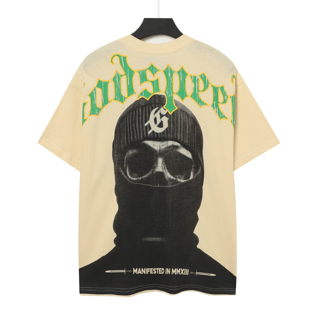 Godspeed Balaclava Skull Double‑Sided Vintage Short‑Sleeve Tee