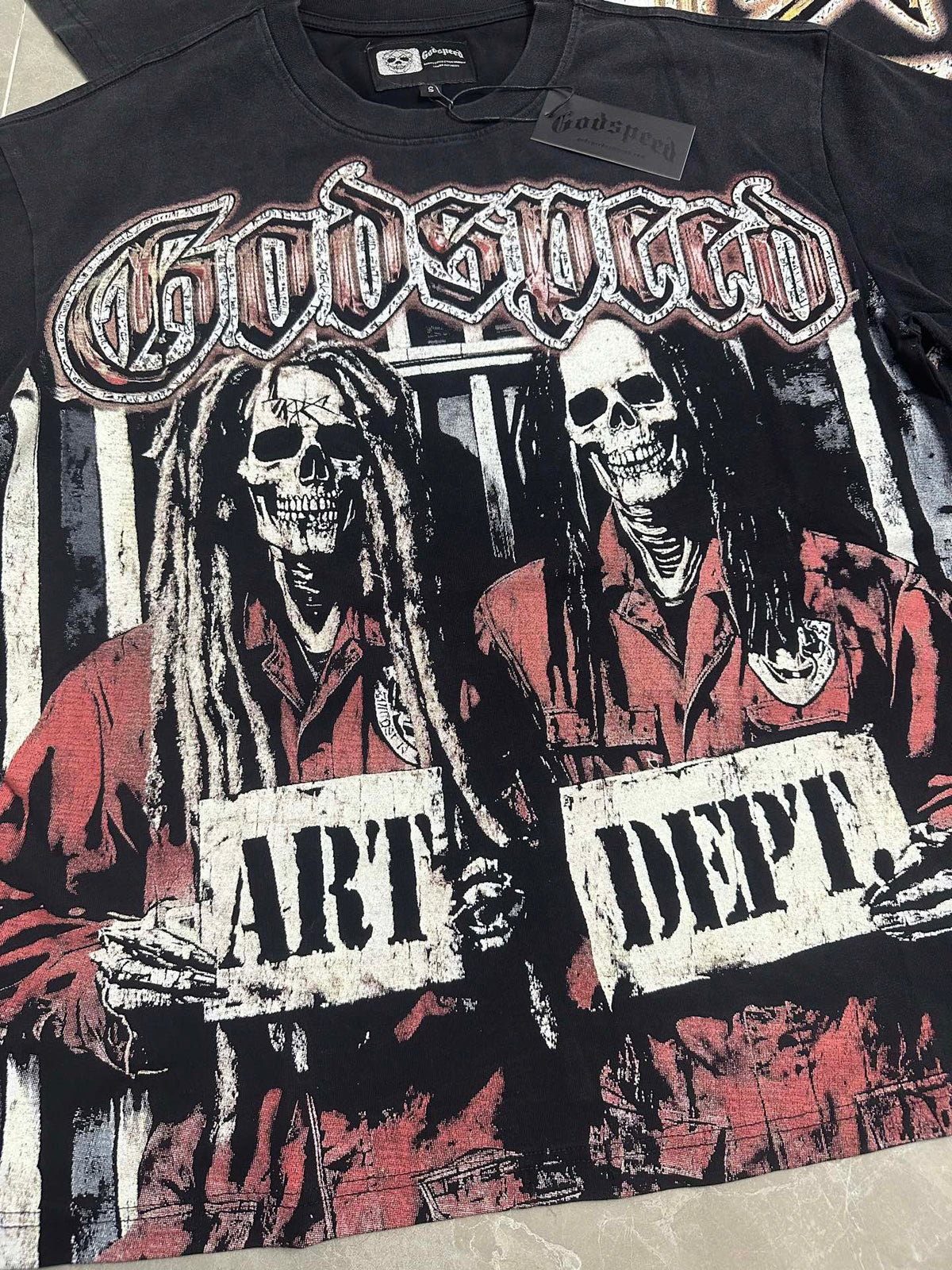 Godspeed Art Dept Mugshot Short Sleeve Tee (Washed Black)