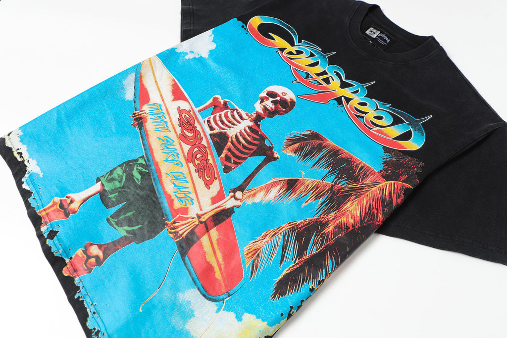 Godspeed Surfer Skeleton Graphic T‑Shirt