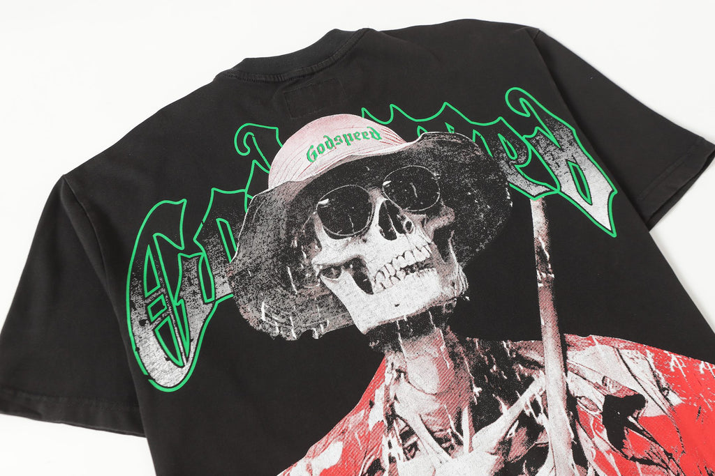Godspeed Vacation Outlaw Skeleton Black Graphic Tee