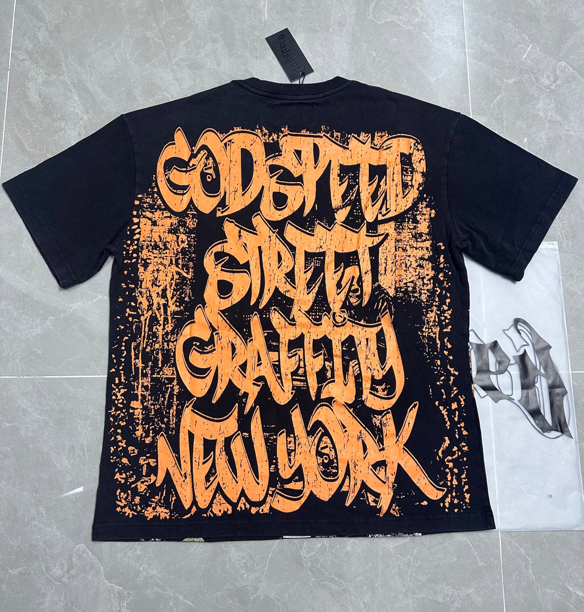 Godspeed Night City Skeleton Sports Car Vintage Short‑Sleeve Tee (Washed Black)