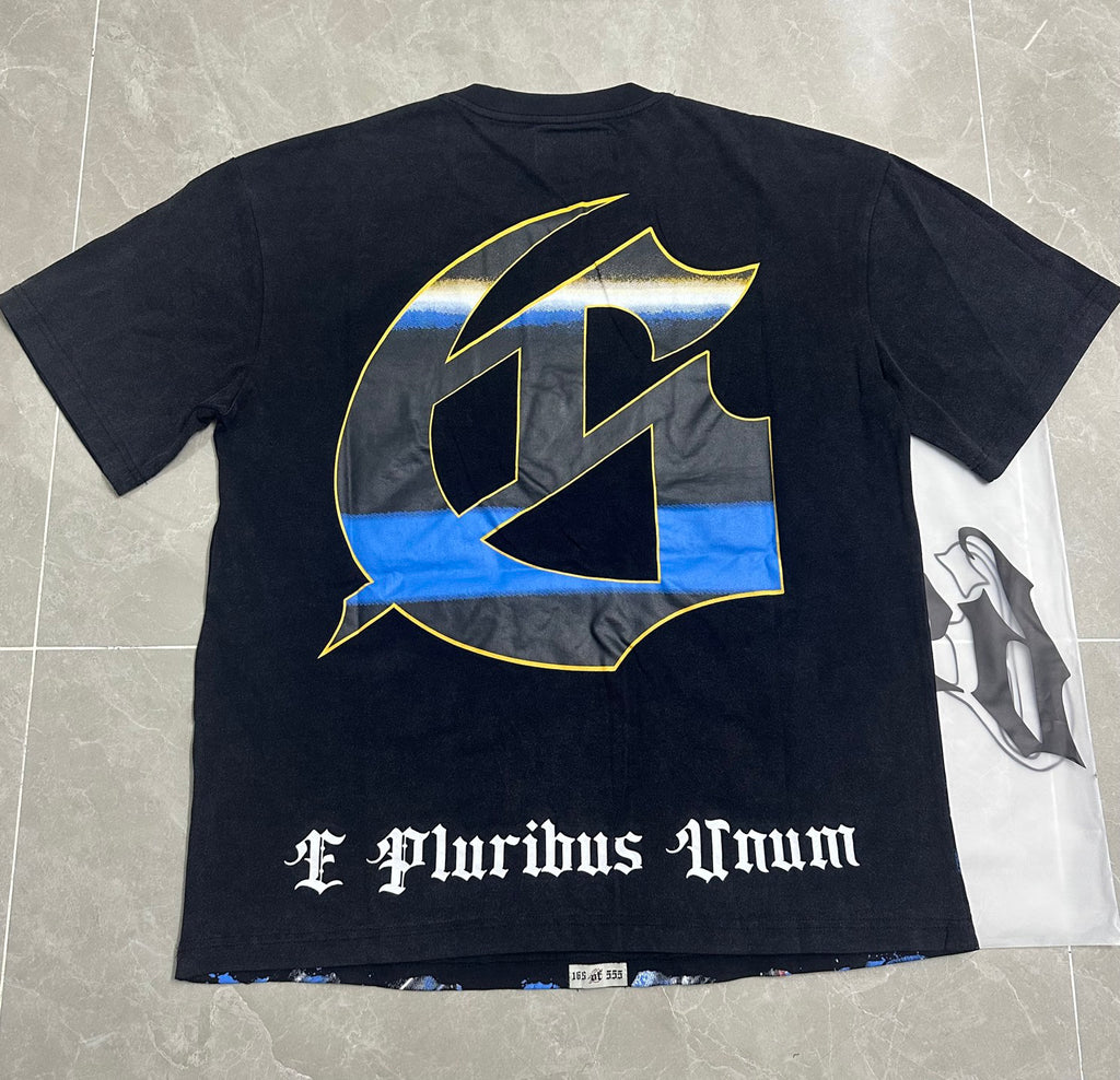Godspeed Blue Space Robot Vintage Short‑Sleeve Tee (Washed Black)