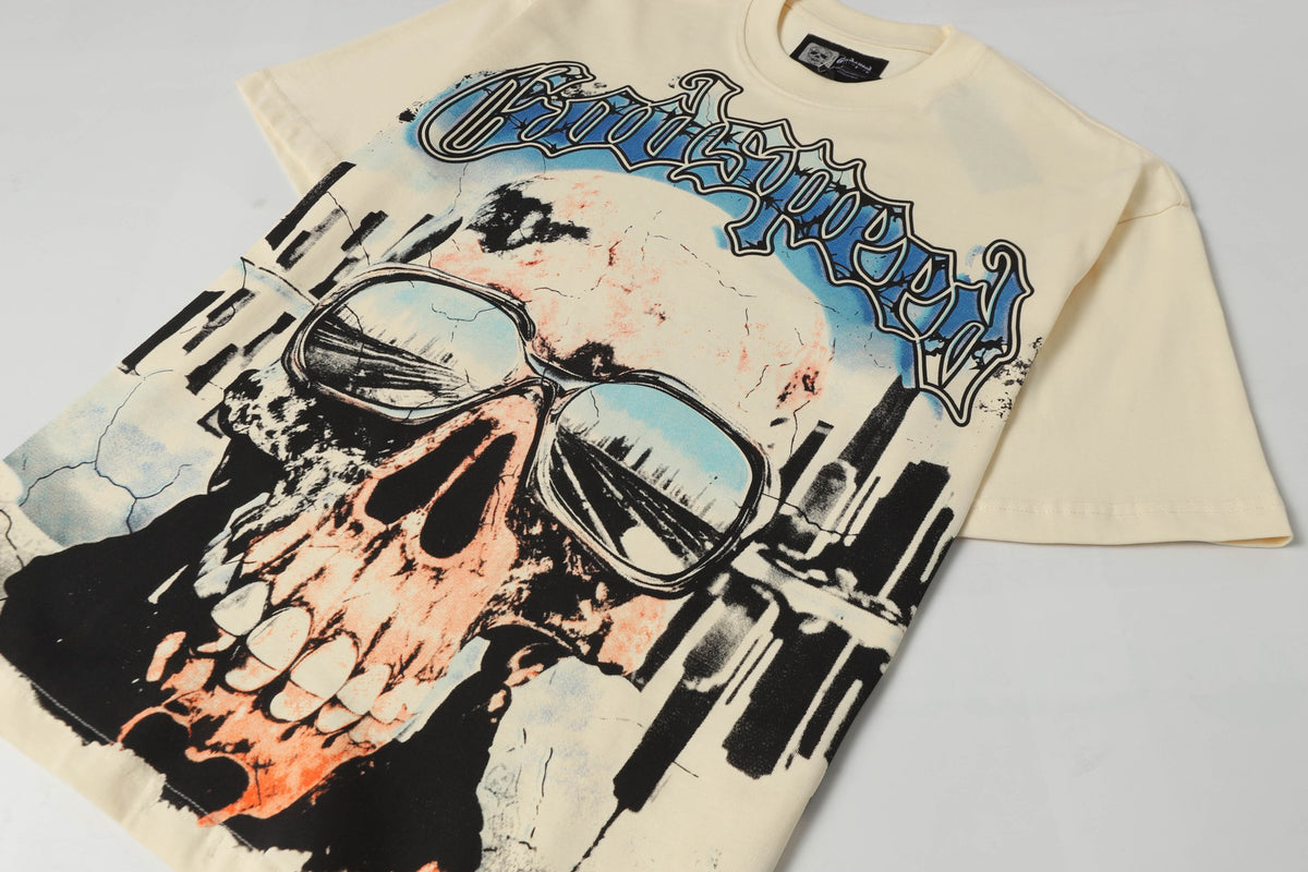 Godspeed Sunglass Skull City Short‑Sleeve T‑Shirt (Cream)
