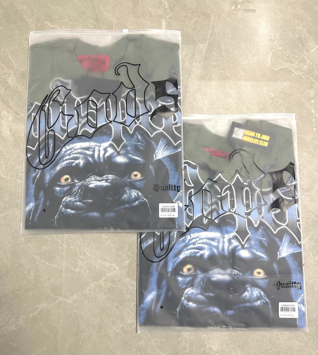 Godspeed Roaring Pitbull Vintage Short‑Sleeve Tee (Olive Green)