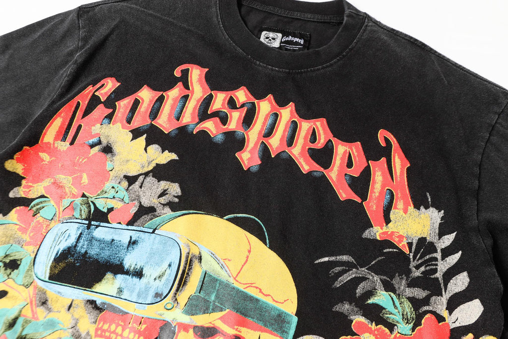 Godspeed VR Flower Skeleton Short‑Sleeve T‑Shirt (Black)