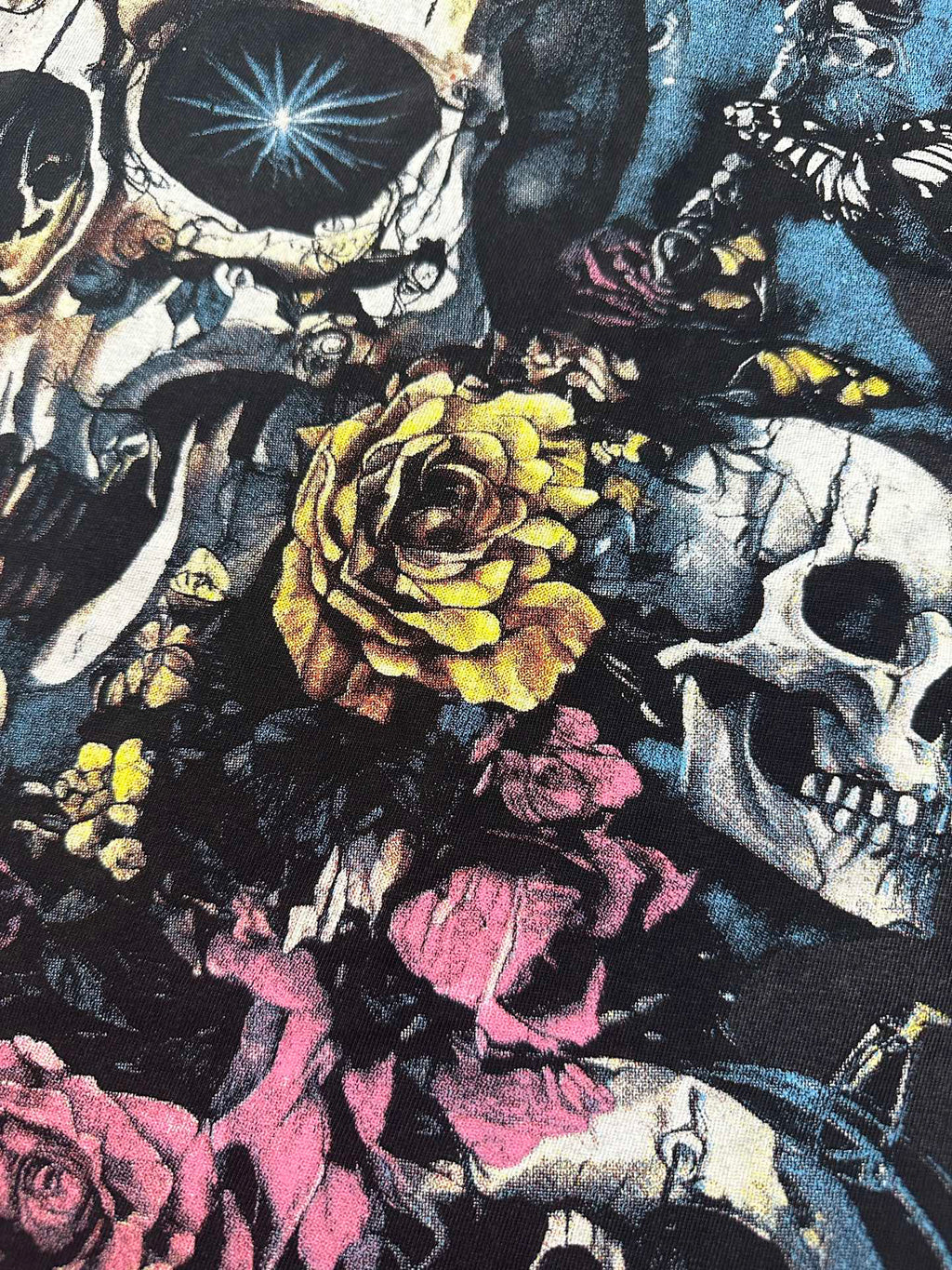 Godspeed Skull Garden Roses Washed Graphic Tee