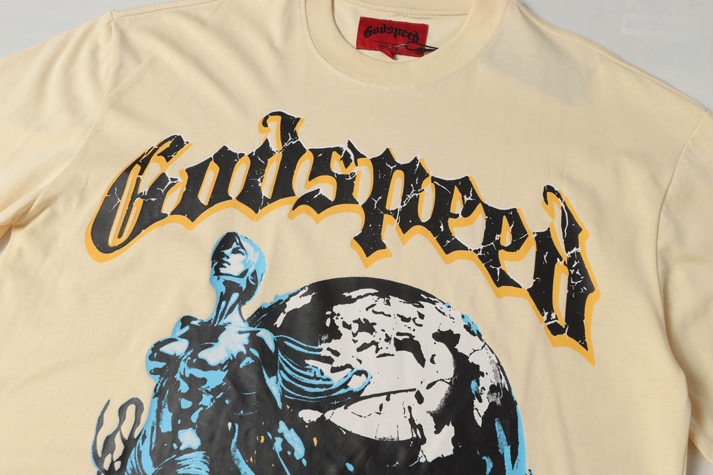 Godspeed Atlas Globe Vintage T‑Shirt Oversized Streetwear Graphic Tee