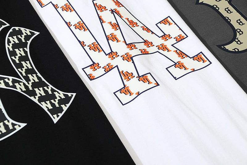 MLB Monogram‑Pattern Big Logo Cotton Crew‑Neck Short‑Sleeve T‑Shirt