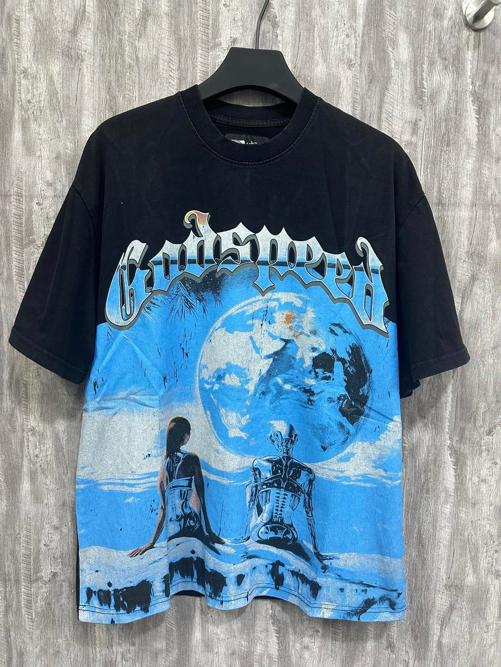 Godspeed Android Earth View Short‑Sleeve T‑Shirt (Black)