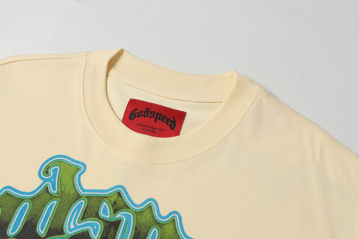 Godspeed Sunset Supercar Racing Short‑Sleeve T‑Shirt (Cream)