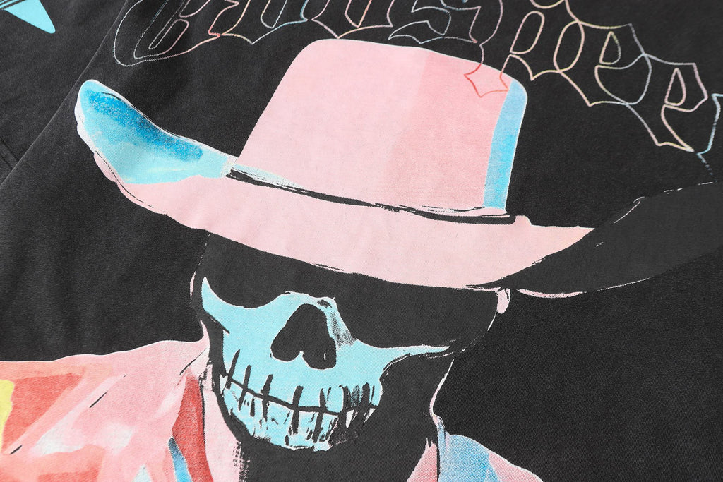 Godspeed Pop Art Cowboy Skull Vintage Graphic Tee