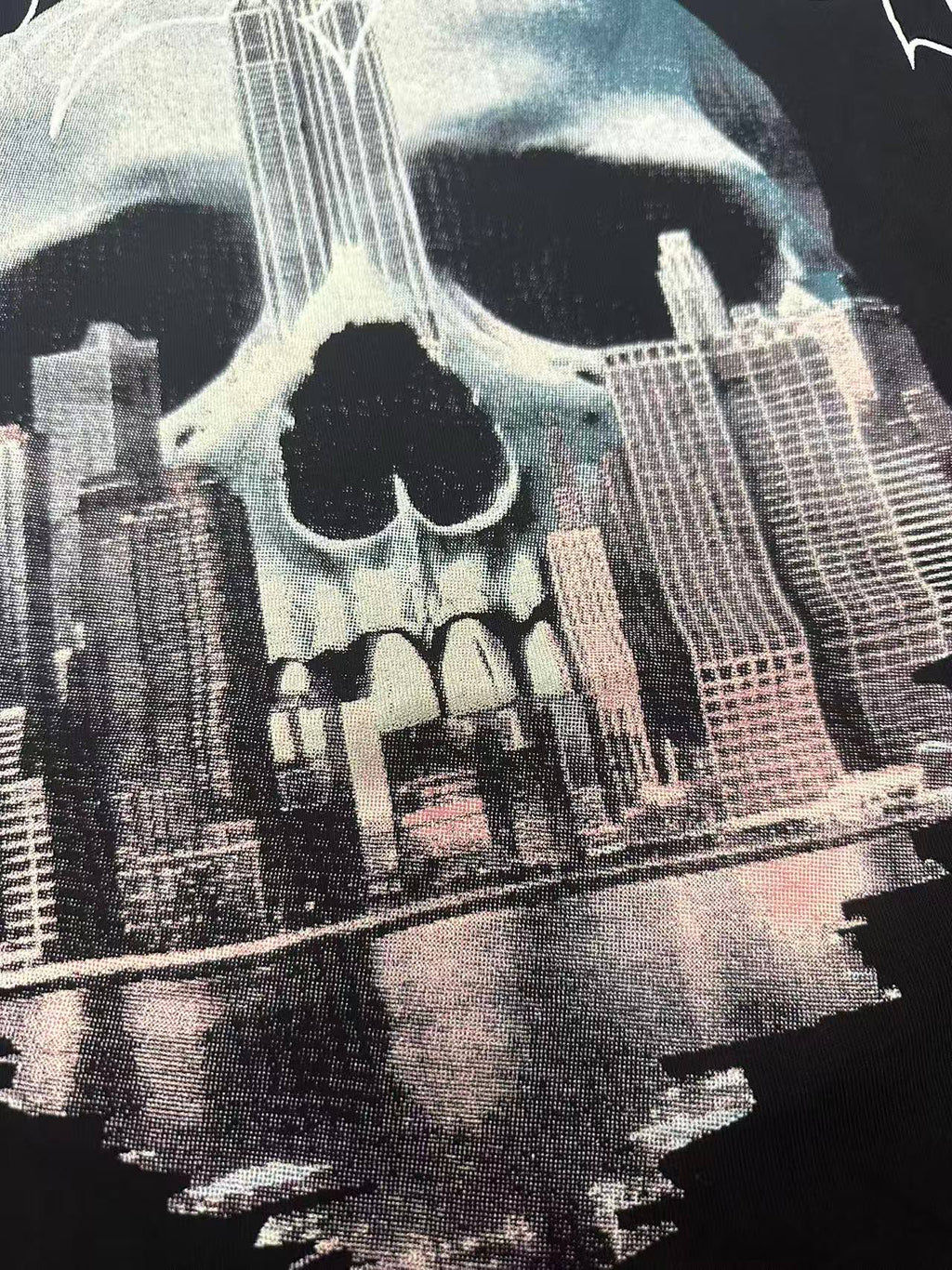 Godspeed NYC Skull Skyline Vintage Graphic Tee