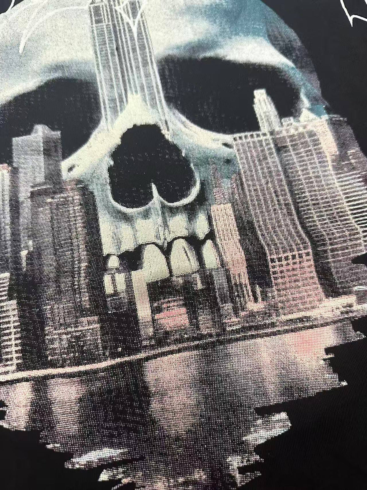Godspeed NYC Skull Skyline Vintage Graphic Tee