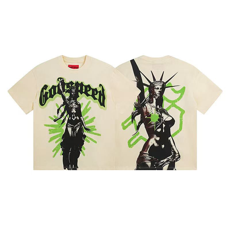 Godspeed Liberty Statue Double‑Sided Graphic Short‑Sleeve Tee
