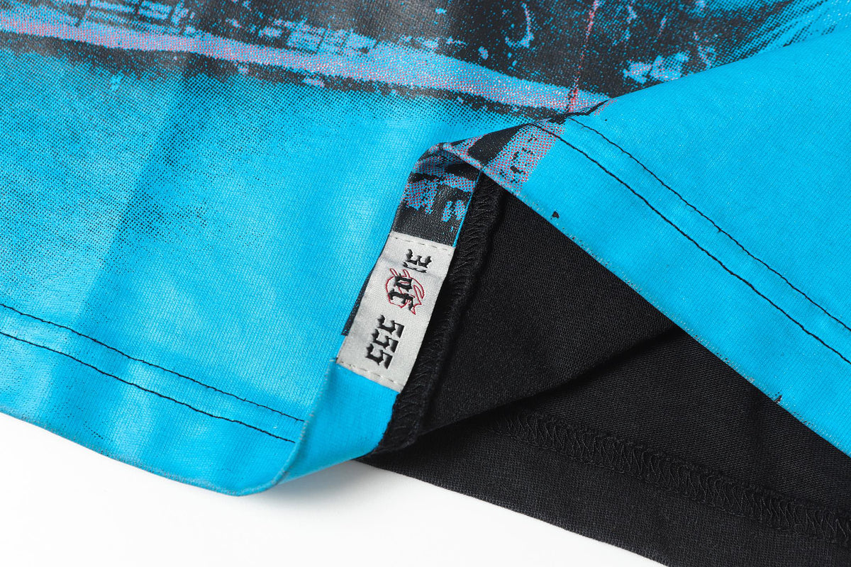 Godspeed Helicopter City Skyline Vintage Graphic Tee