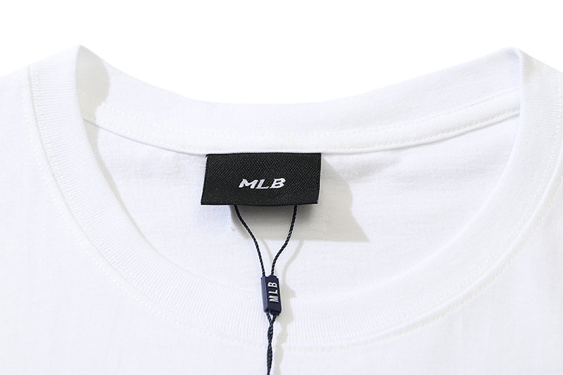 MLB Double‑Strike Outline Logo Crew‑Neck Cotton Short‑Sleeve T‑Shirt