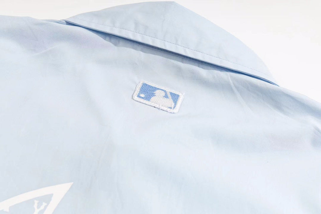 NY Yankees Embroidered NY Oxford Button-Down Shirt - Light Blue