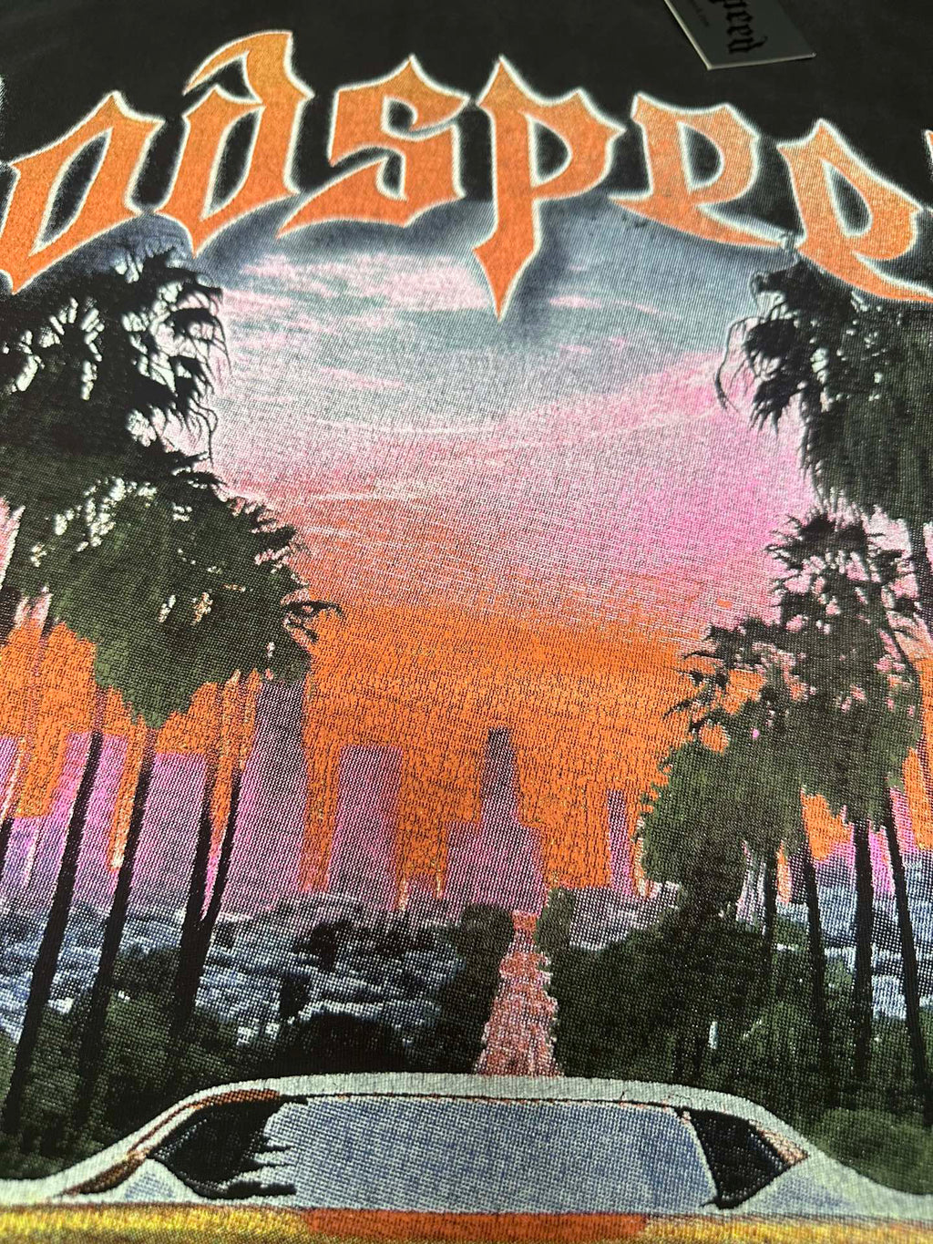 Godspeed Sunset LA Ferrari Highway Vintage Graphic Tee
