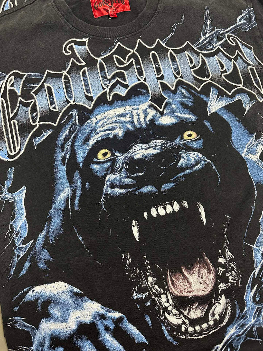 Godspeed Roaring Pitbull Vintage Short‑Sleeve Tee (Black)