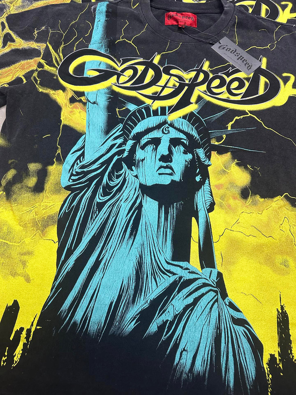 Godspeed Lightning Statue Of Liberty Short Sleeve Tee (Vintage Black)