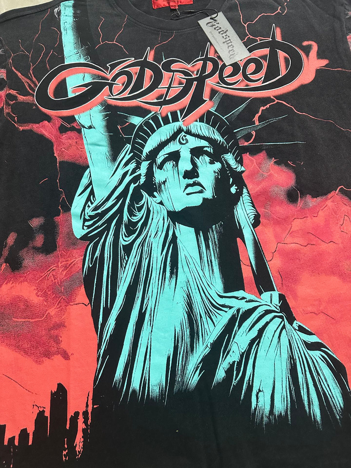 Godspeed Dark Statue Of Liberty Short Sleeve Tee (Vintage Black)