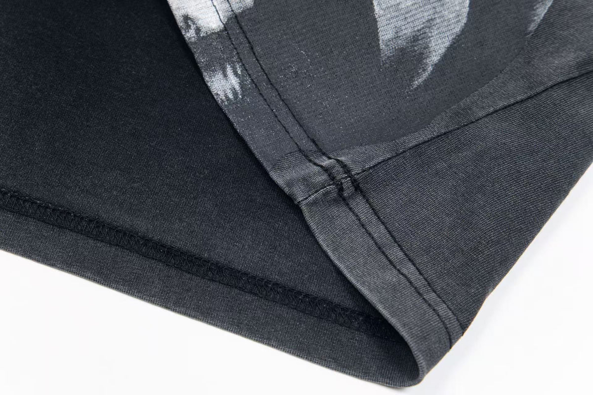Godspeed American Flag Hooded Skeleton Short‑Sleeve T‑Shirt (Black)