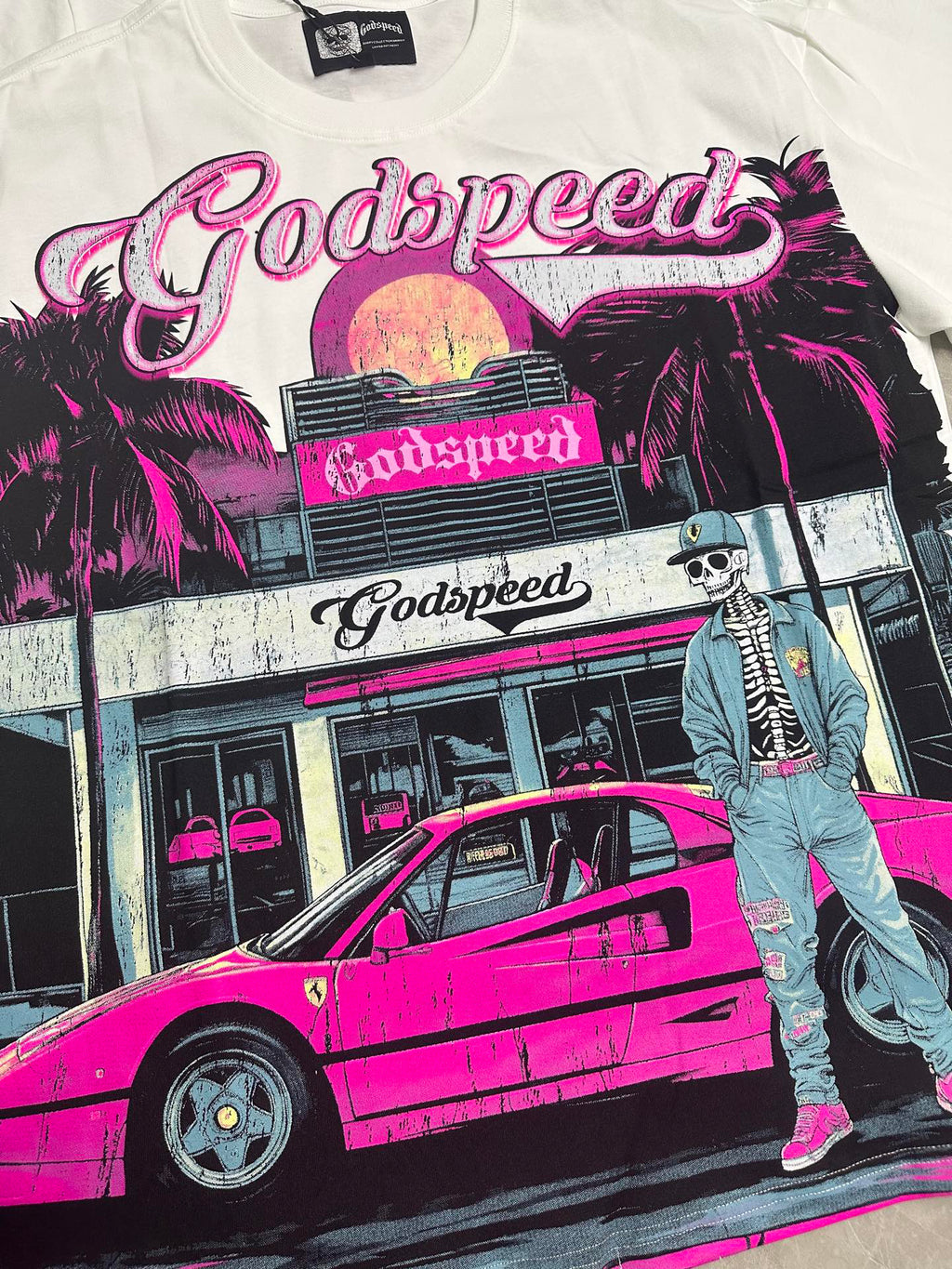 Godspeed Miami Drive‑In Short Sleeve Tee (Vintage White)