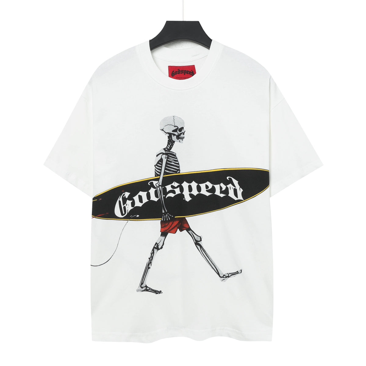 Godspeed Surfer Skeleton Double‑Sided Vintage Short‑Sleeve Tee