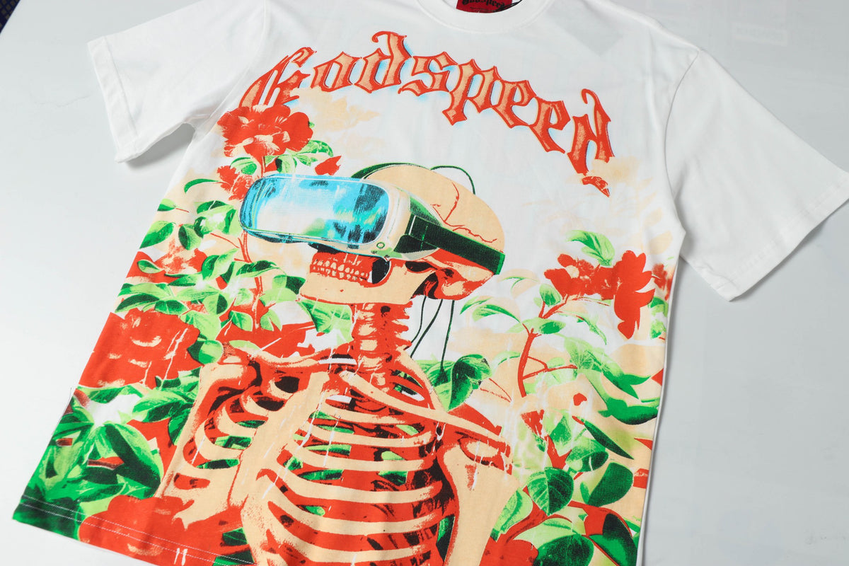 Godspeed Vision Flowers Short‑Sleeve T‑Shirt (White)