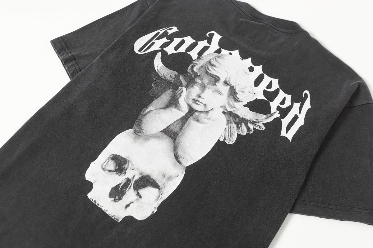 Godspeed Fallen Angel Skull Vintage Graphic Tee