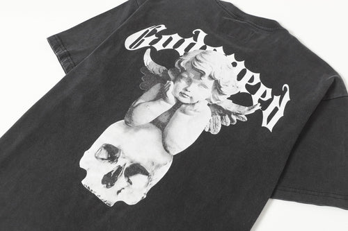 Godspeed Fallen Angel Skull Vintage Graphic Tee