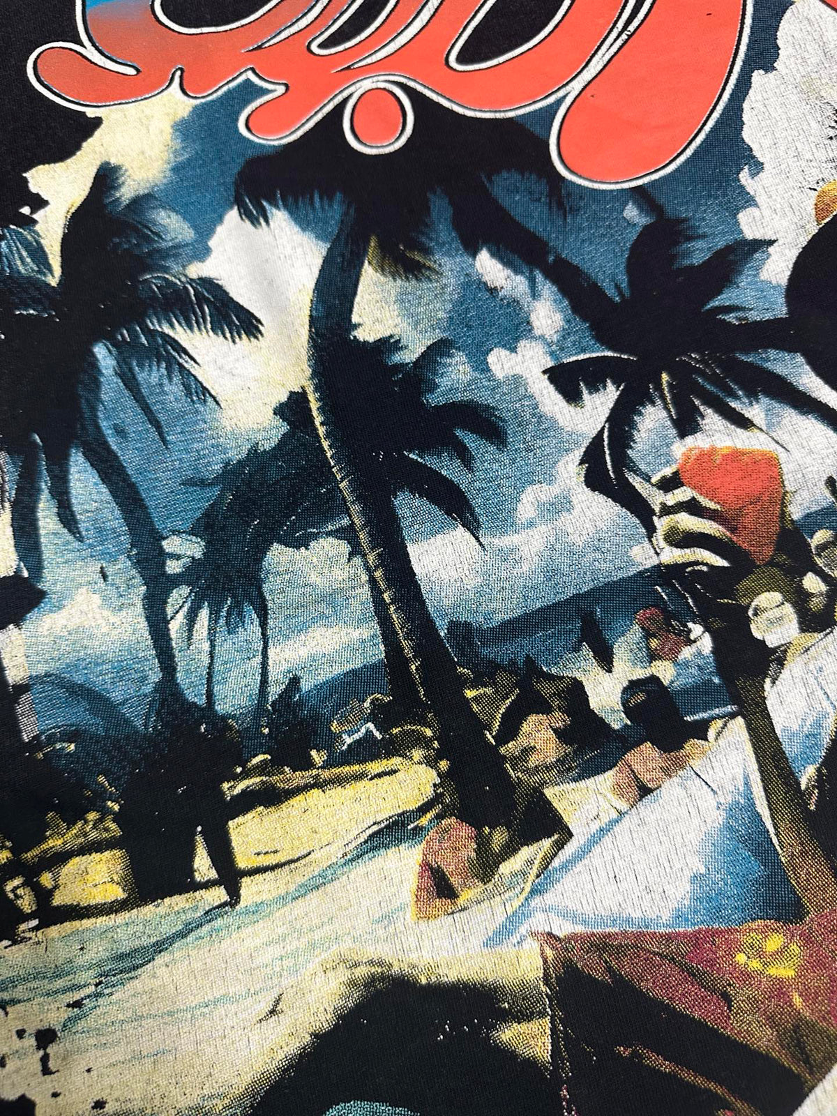 Godspeed Beach Vacation Skeleton Vintage Short‑Sleeve Tee (Washed Black)