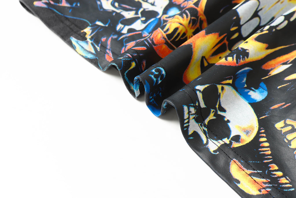 Godspeed Psychedelic Floral Skull Short‑Sleeve T‑Shirt (Black)