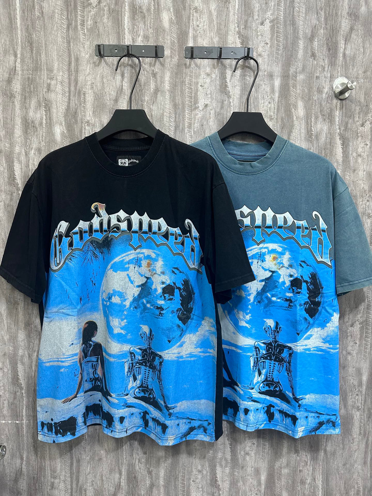 Godspeed Android Earth View Short‑Sleeve T‑Shirt (Black)
